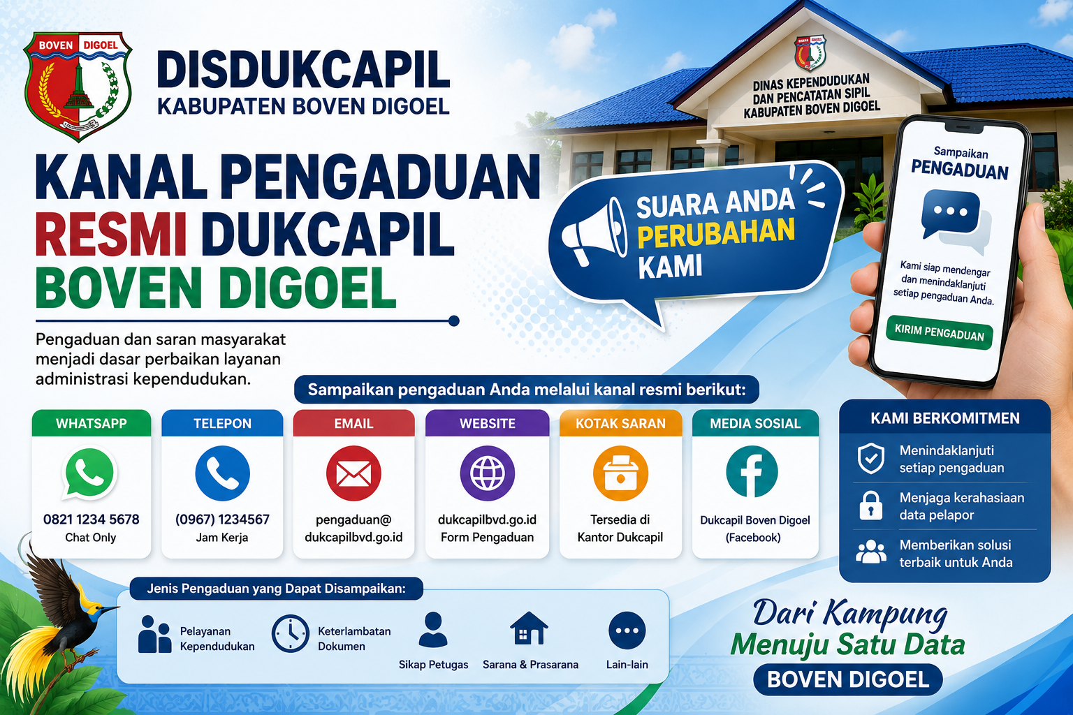 Gambar berita Kanal Pengaduan Resmi Dukcapil Boven Digoel